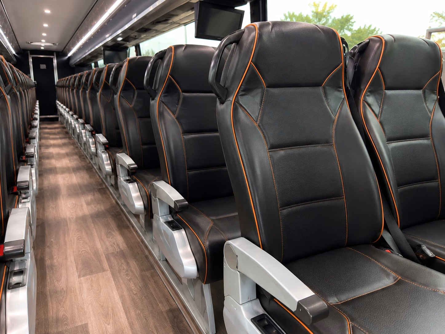 56 passenger charter bus inside