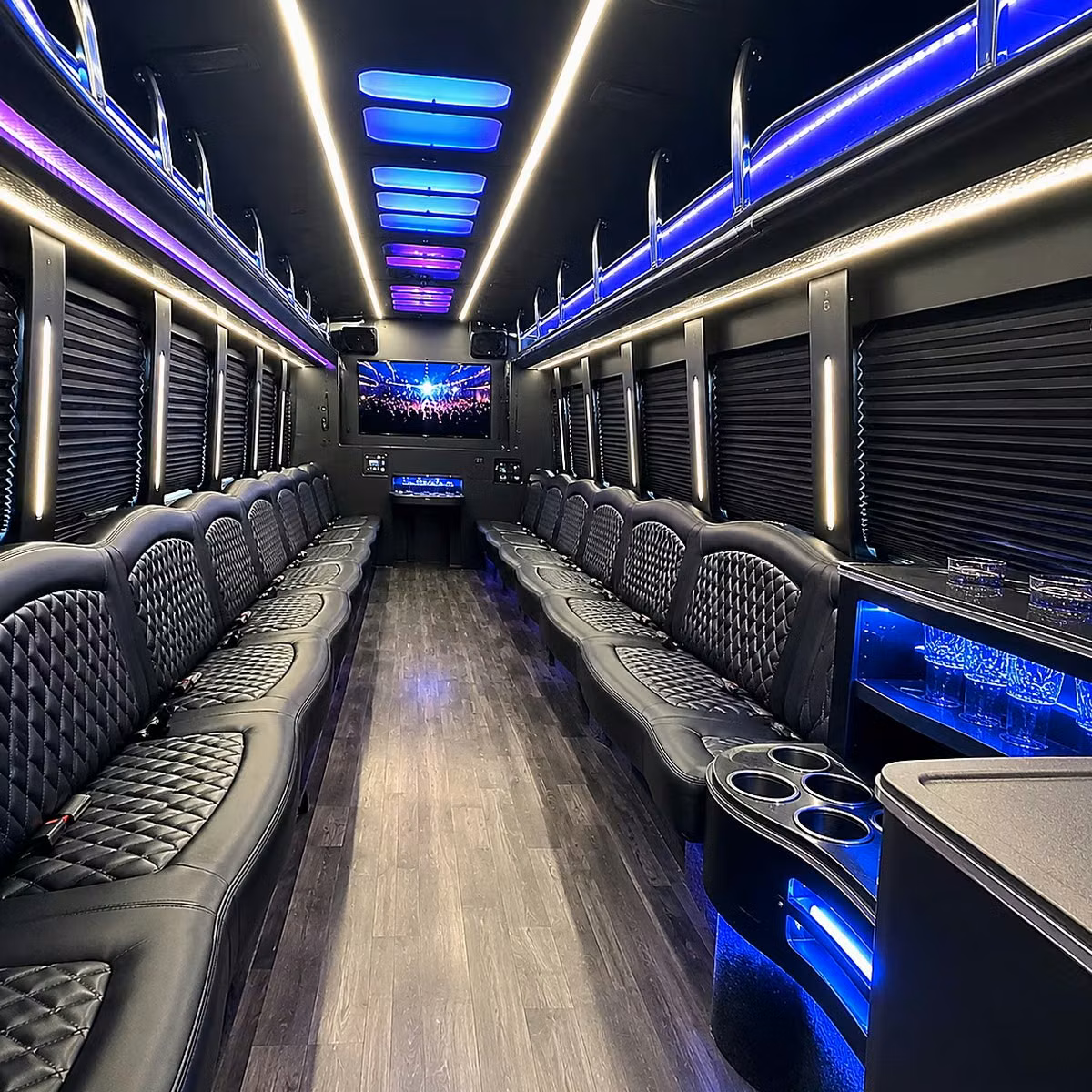 party bus rentals for rowlett concert groups headed to the bomb factory